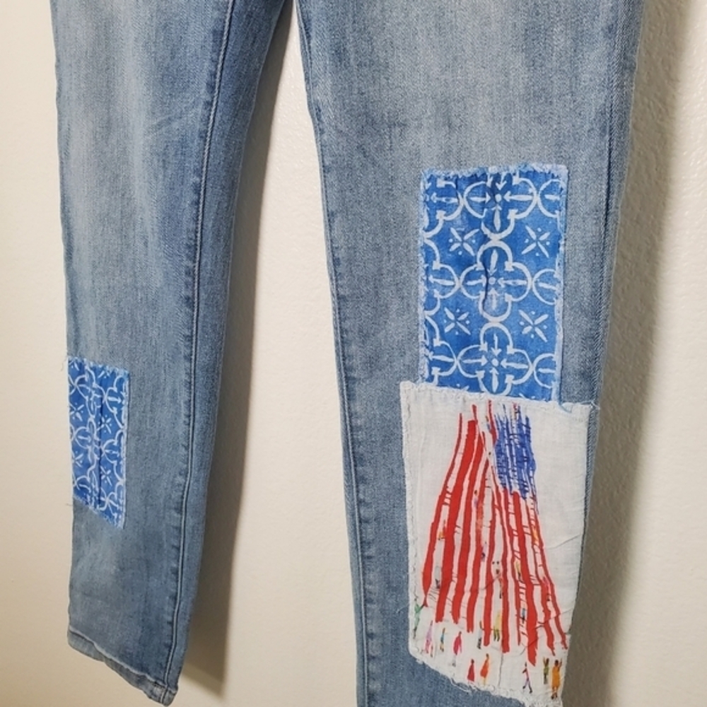 Apny Women's American Flag Patchwork Girlfriend J… - image 5